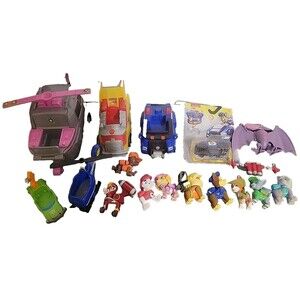 Paw Patrol Mixed Lot Figures Cars Poseable Characters dinosaur etc...